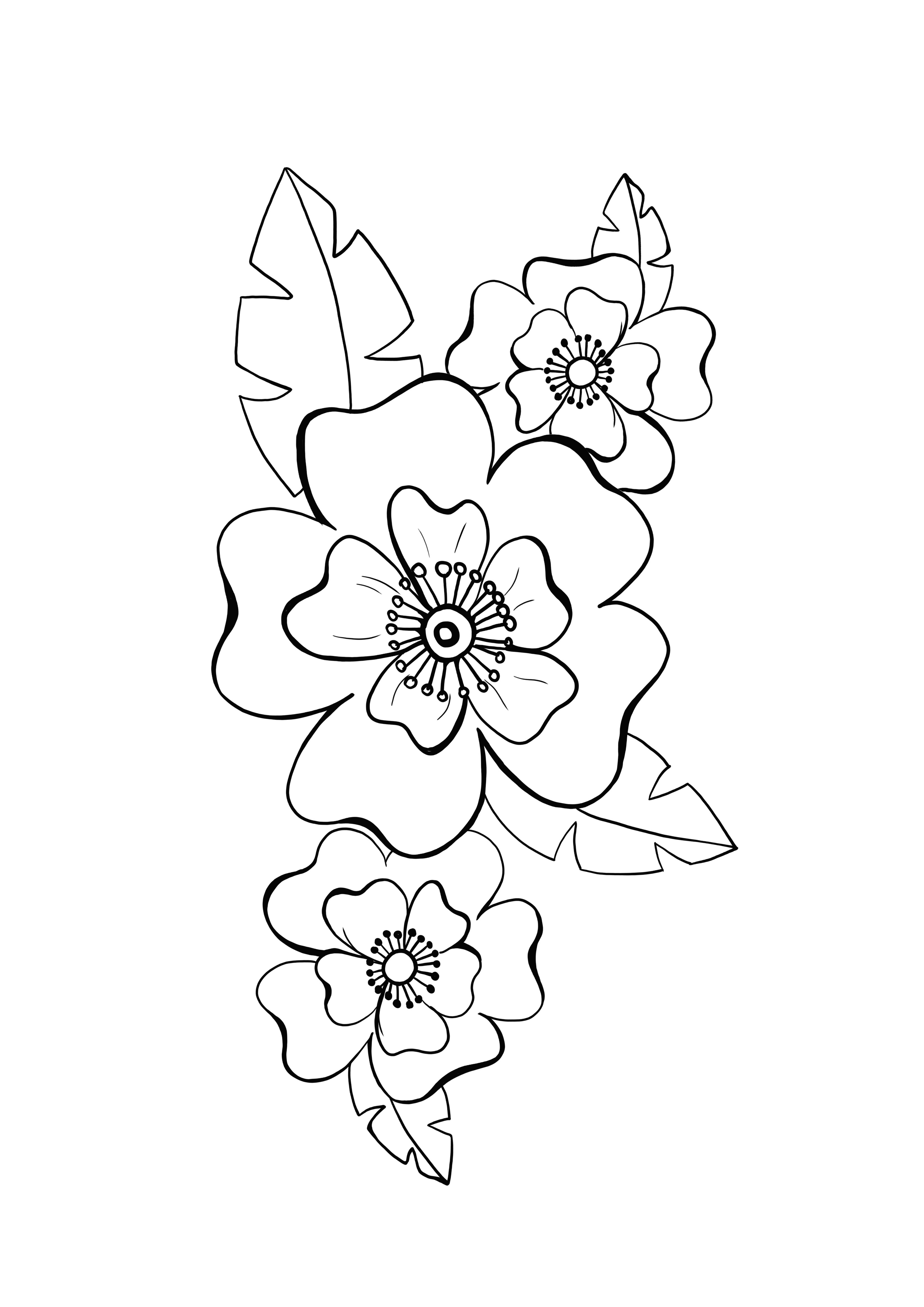 desen de colorat floare minunată de flori exotice