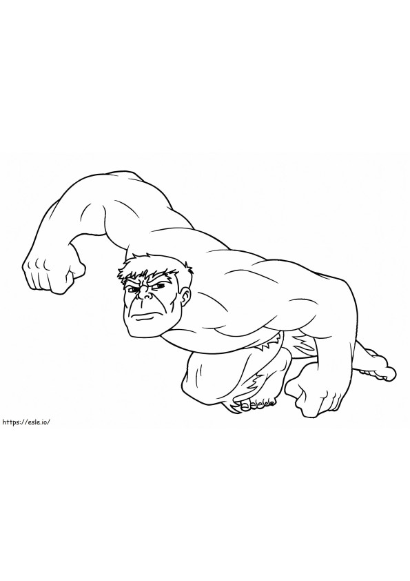 Coloriage Hulk attaquant à imprimer dessin