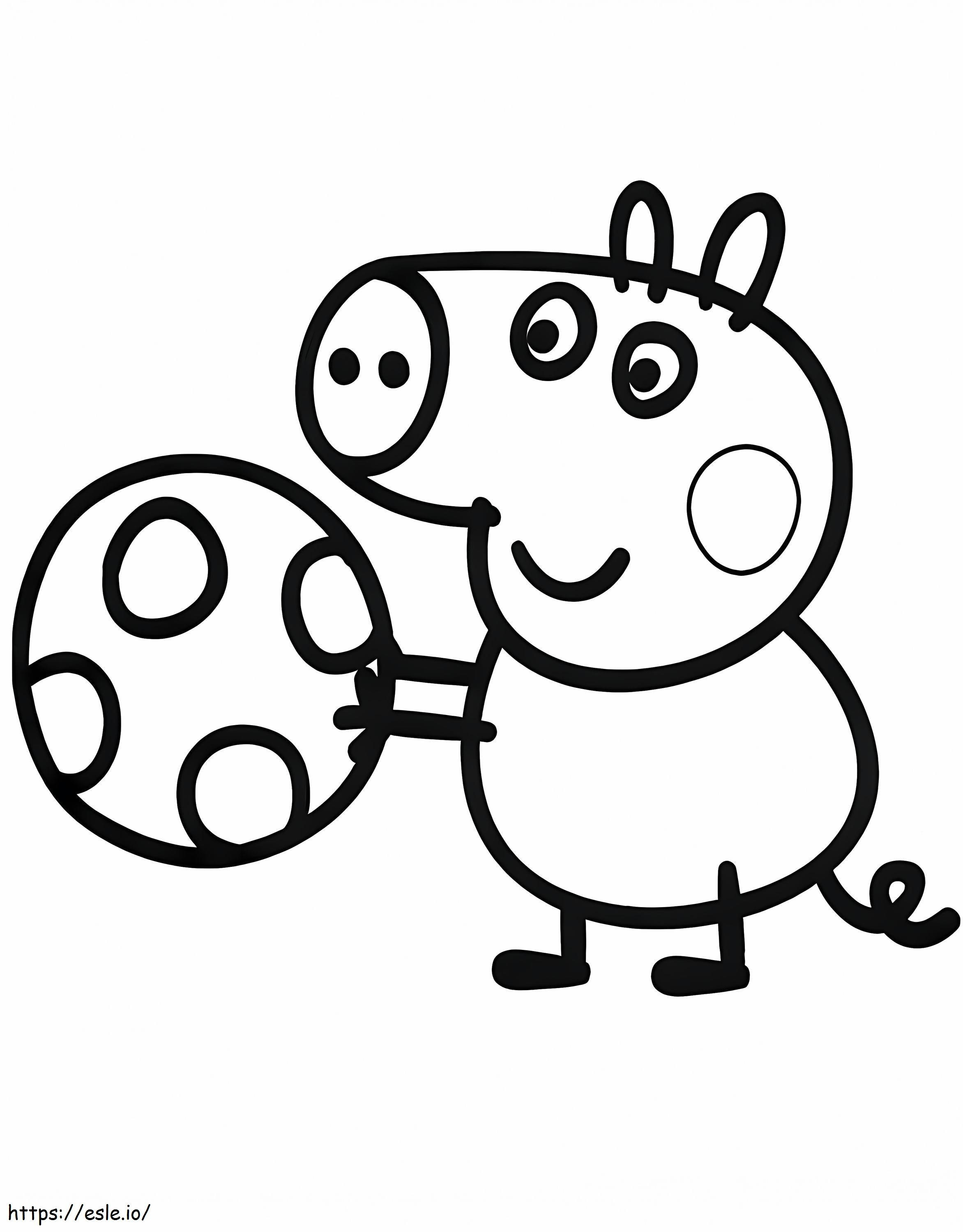 George Pig And A Ball coloring page