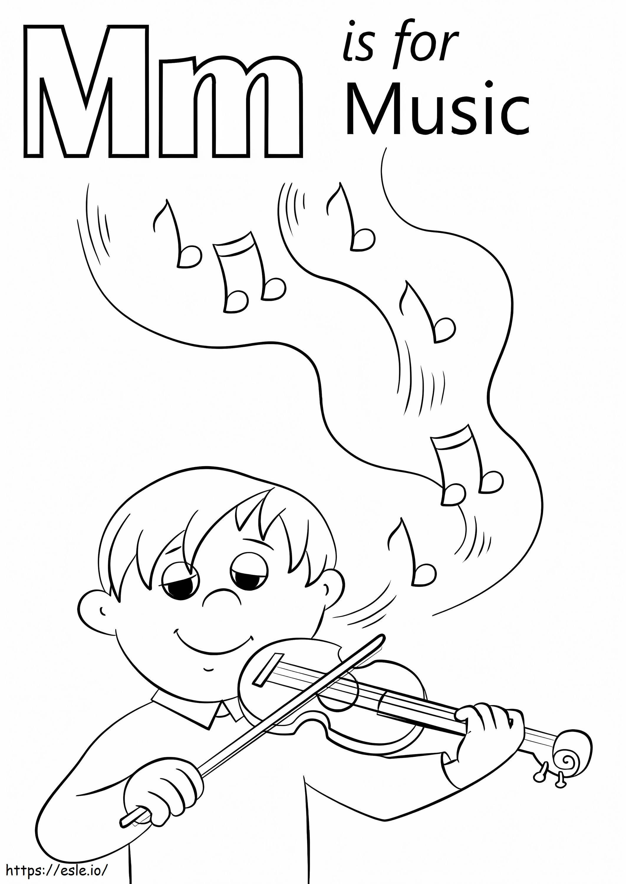 Music Letter M coloring page