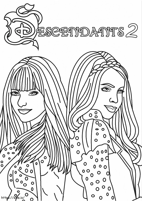 Descendents 2 Mal And Evie coloring page