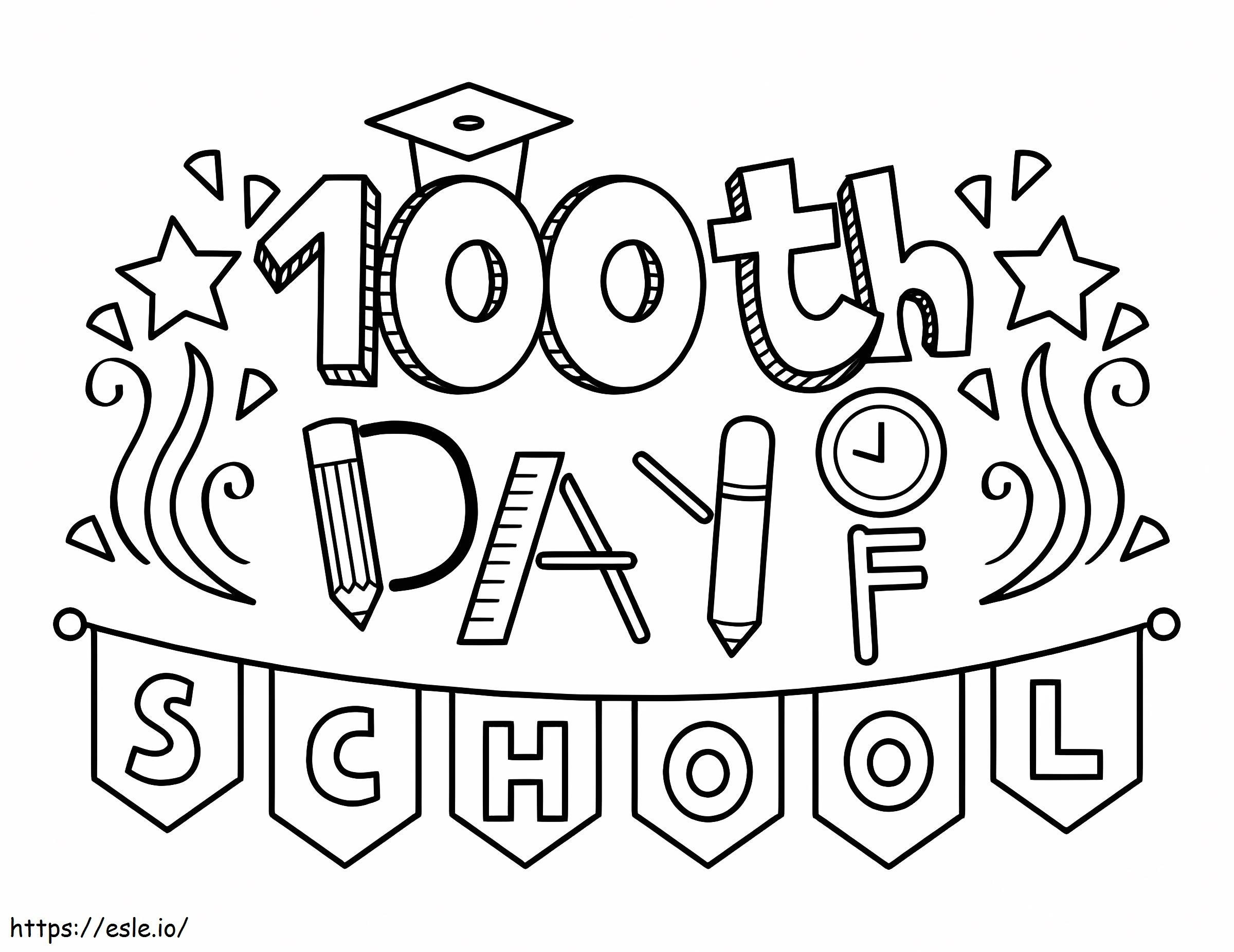 Th Day Of School Banner coloring page