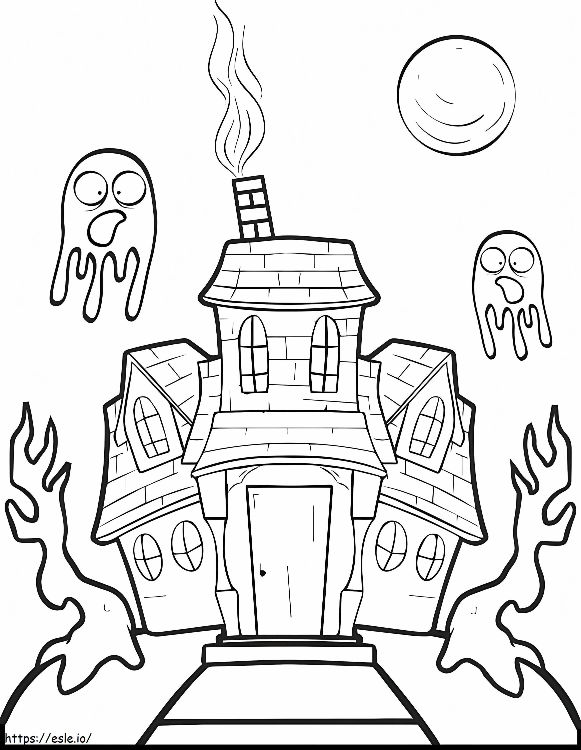 Maison Hantee Dhalloween 1 coloring page