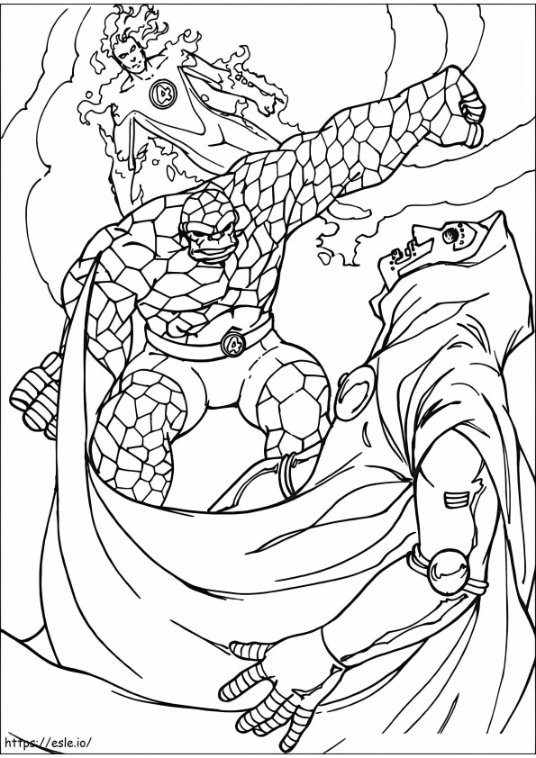 Fantastic Four Vs Doctor Doom coloring page