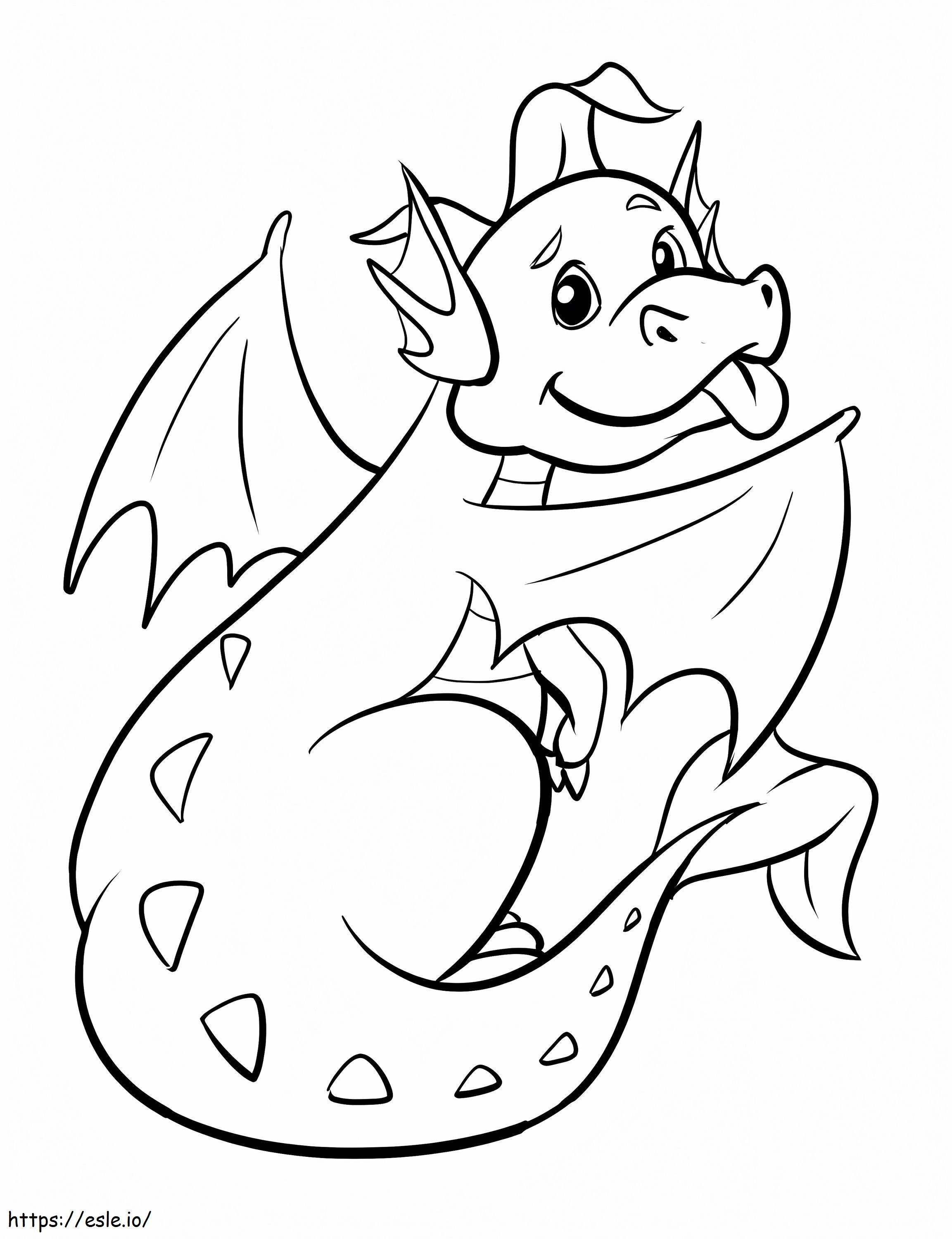 Coloriage Petit dragon à imprimer dessin