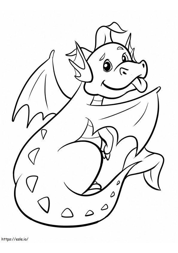Pequeno dragão para colorir