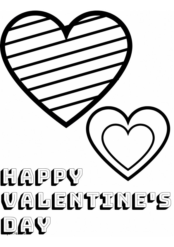 Happy Valentines Day Hearts coloring page