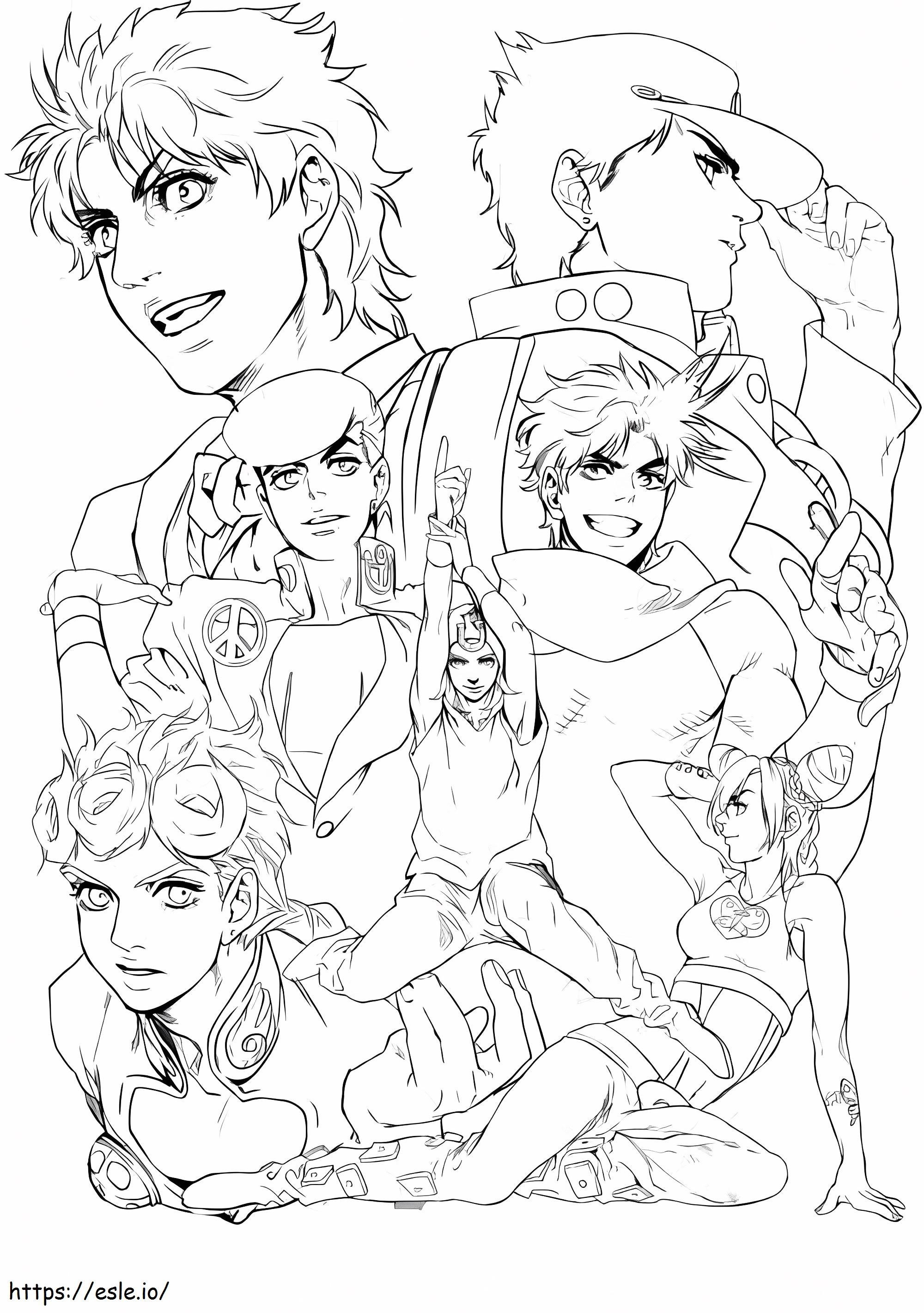 Characters From Jojos Bizarre Adventure coloring page