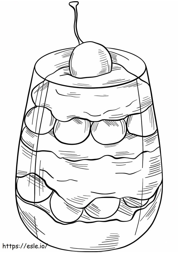 Cherry Dessert coloring page