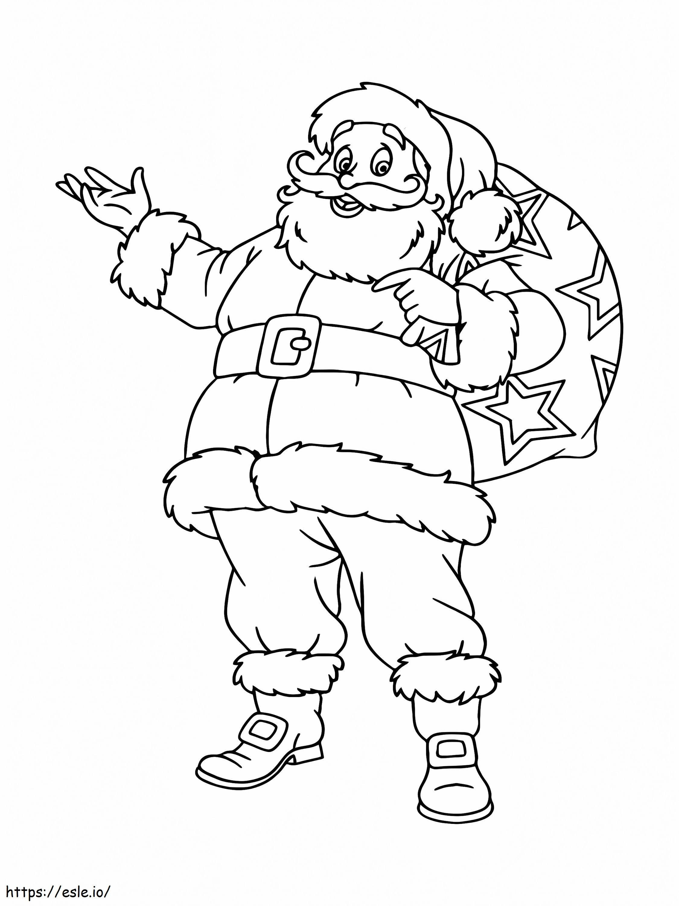 Travelling Santa Claus coloring page