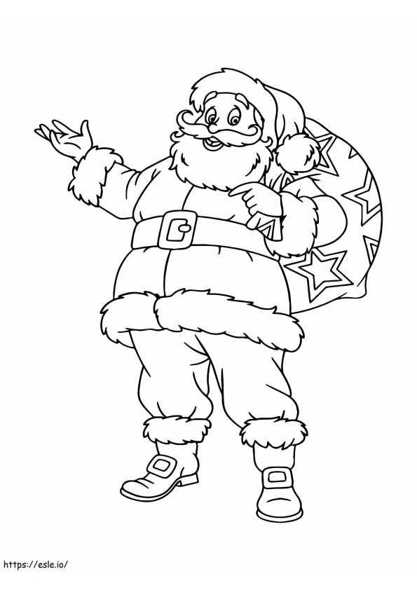 Travelling Santa Claus coloring page