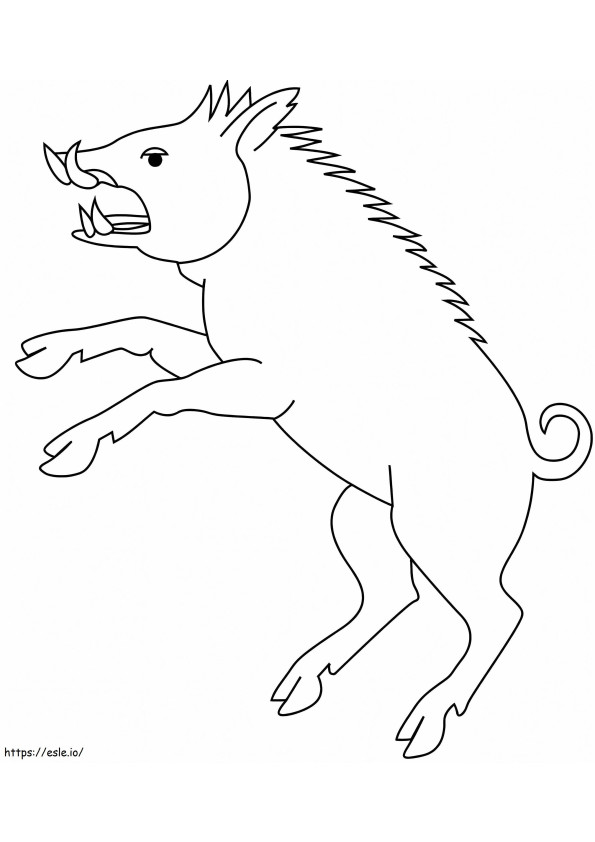 Little Wild Boar Jumping coloring page