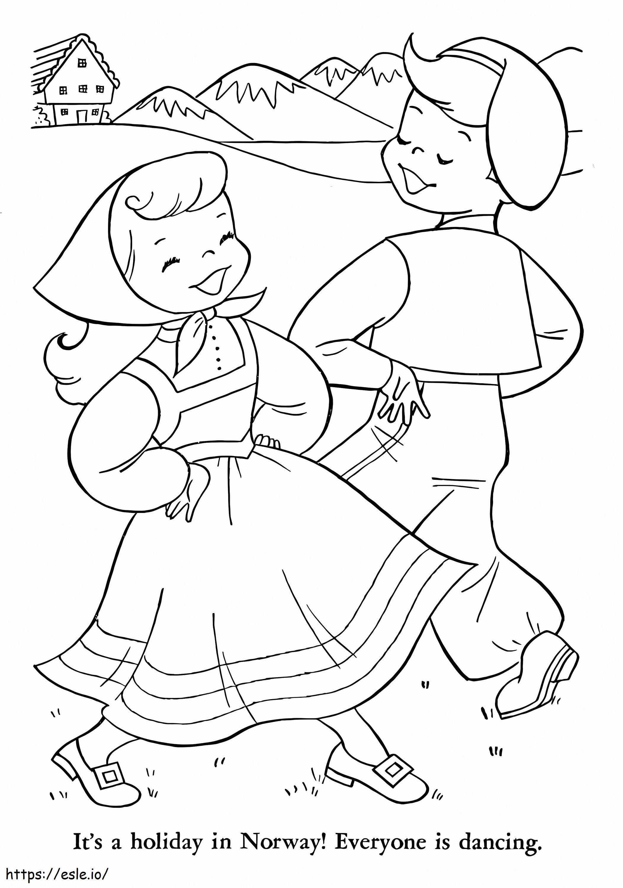 Norway Boy And Girl coloring page