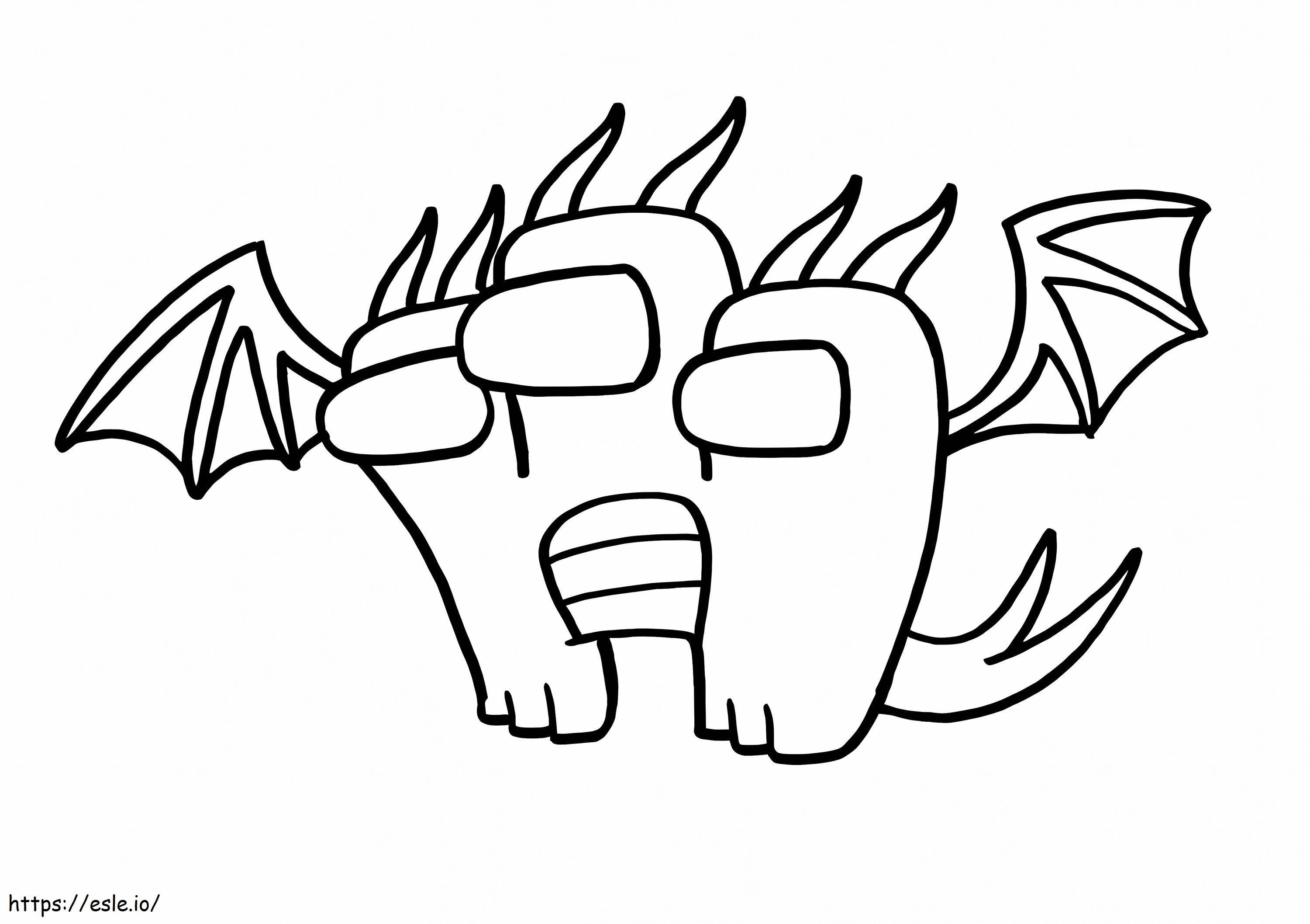 Among Us Ghidorah coloring page