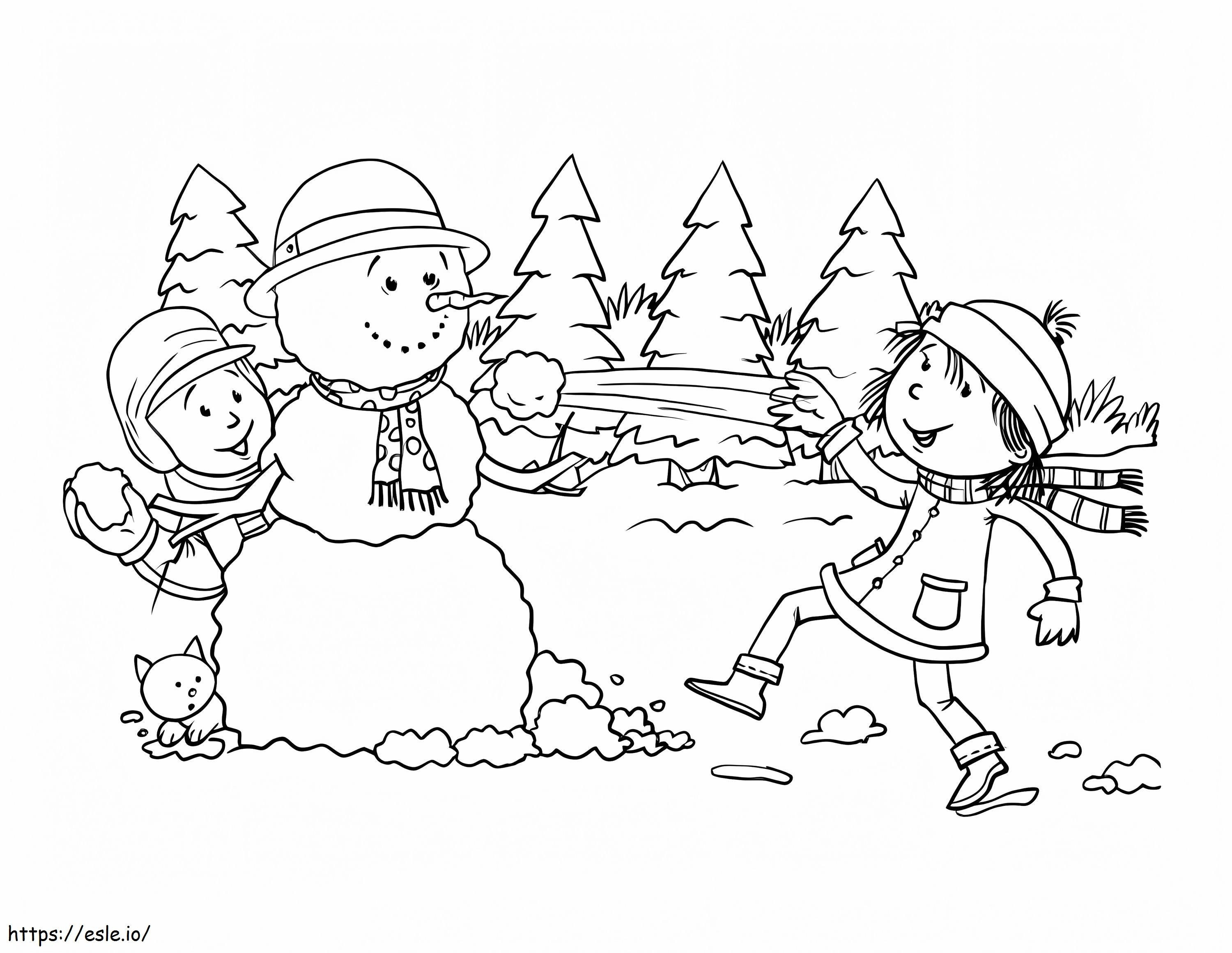 Winter Scene 3 coloring page
