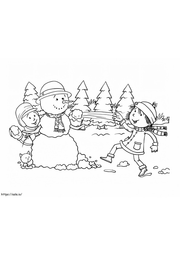 Winter Scene 3 coloring page