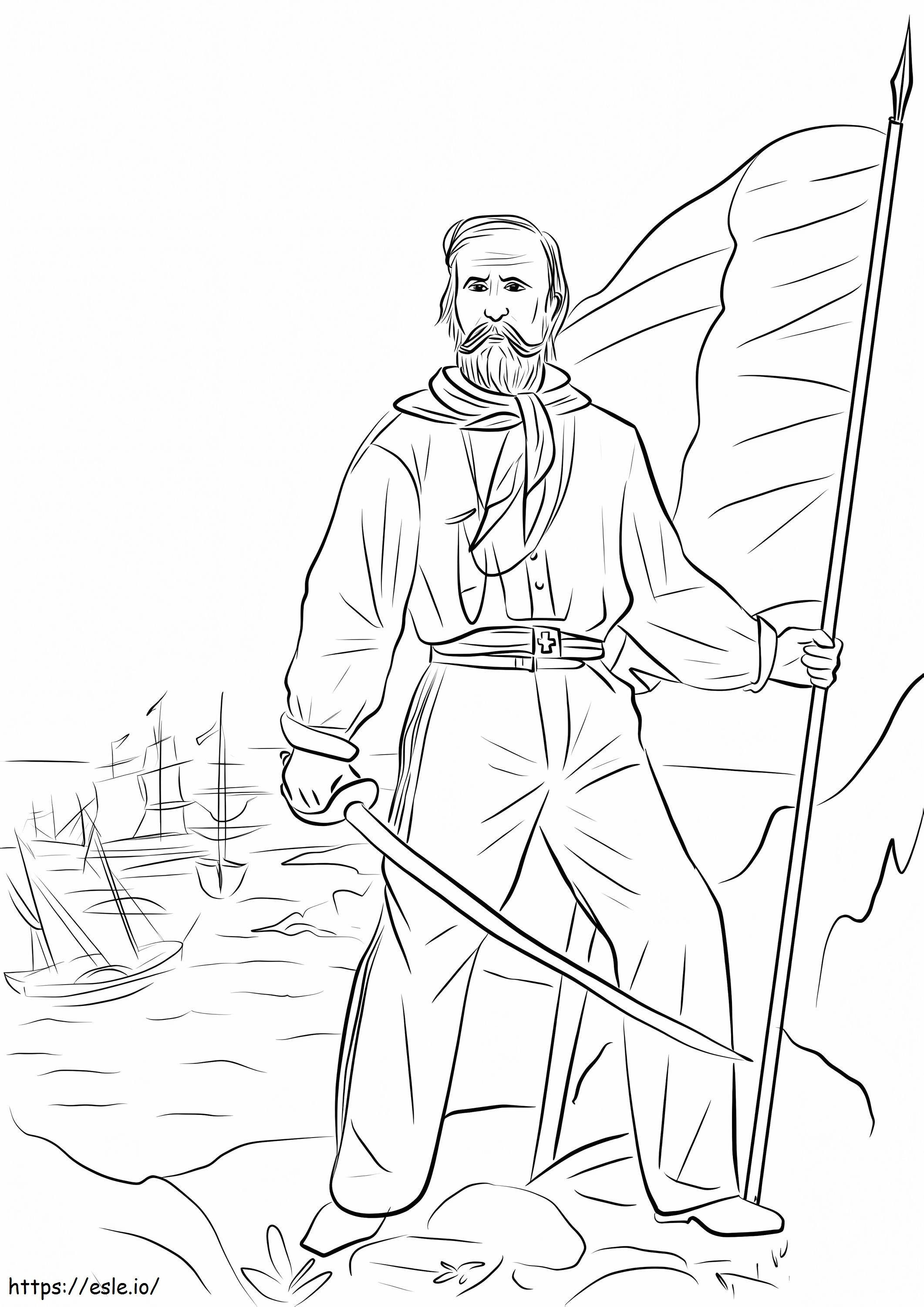 Giuseppe Garibaldi da colorare