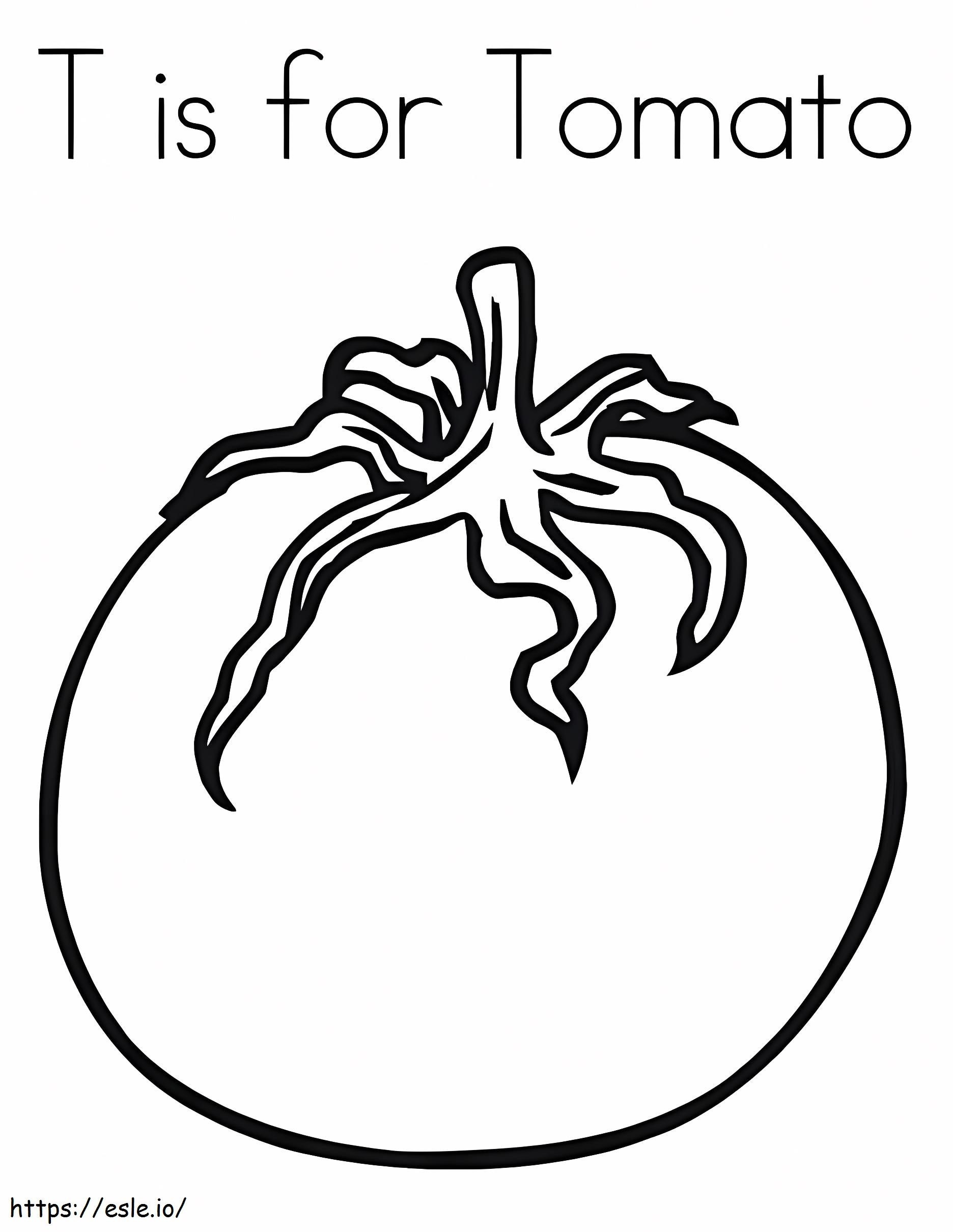 T Is For Tomato coloring page