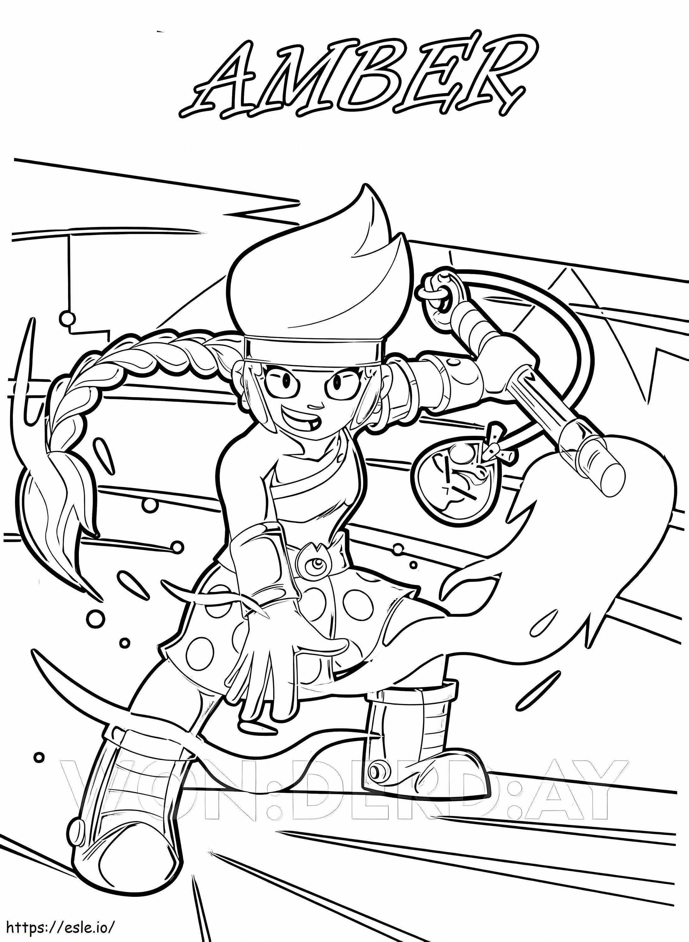 Cool Amber Brawl Stars coloring page