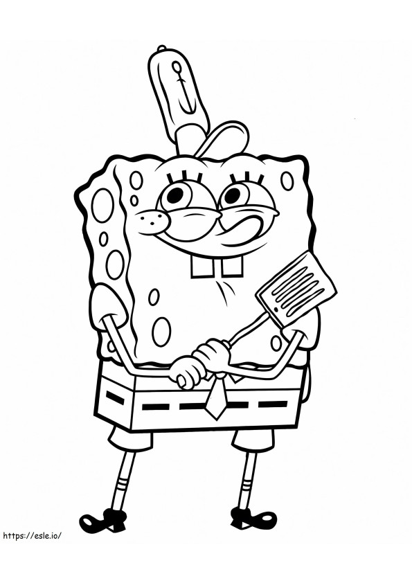 StrongBob Cook coloring page