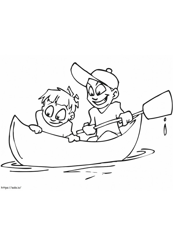 少年ボート競技 ぬりえ - 塗り絵