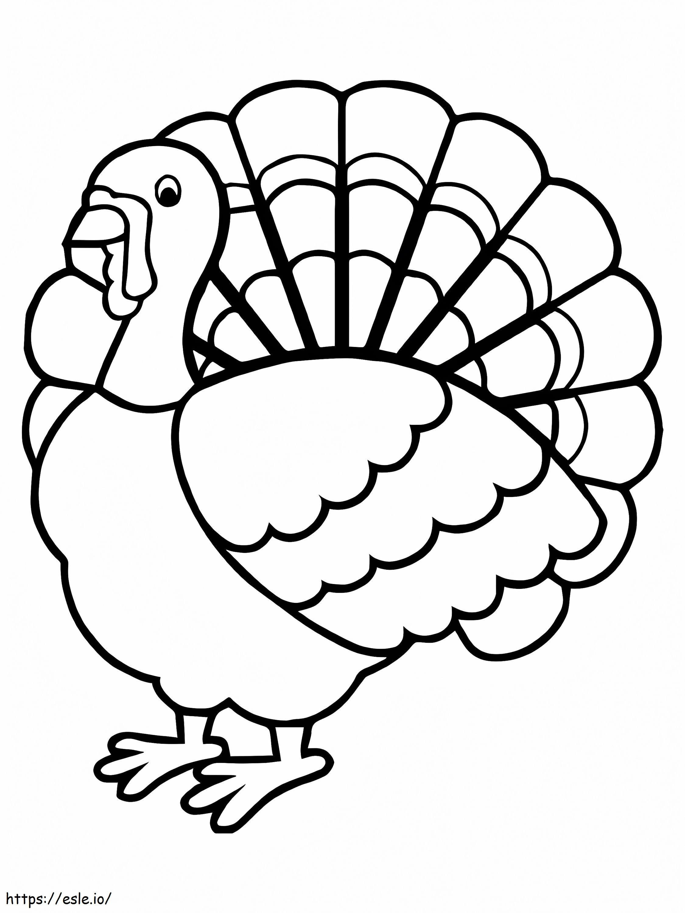 Coloriage Vieille dinde de Thanksgiving 2 à imprimer dessin