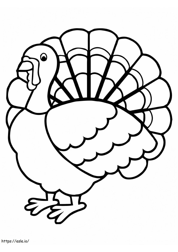 Coloriage Vieille dinde de Thanksgiving 2 à imprimer dessin