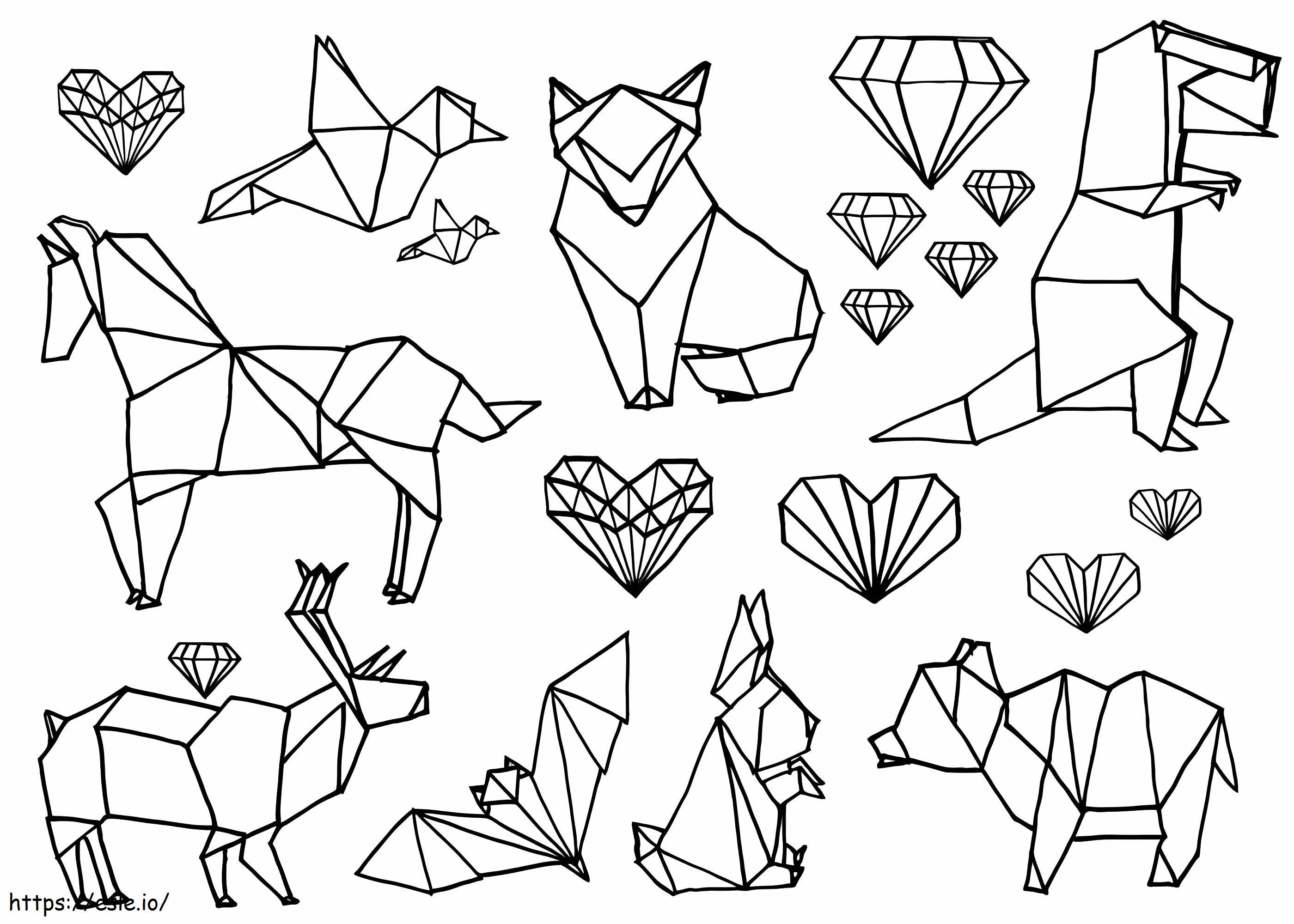 Coloriage Origami imprimable gratuit à imprimer dessin