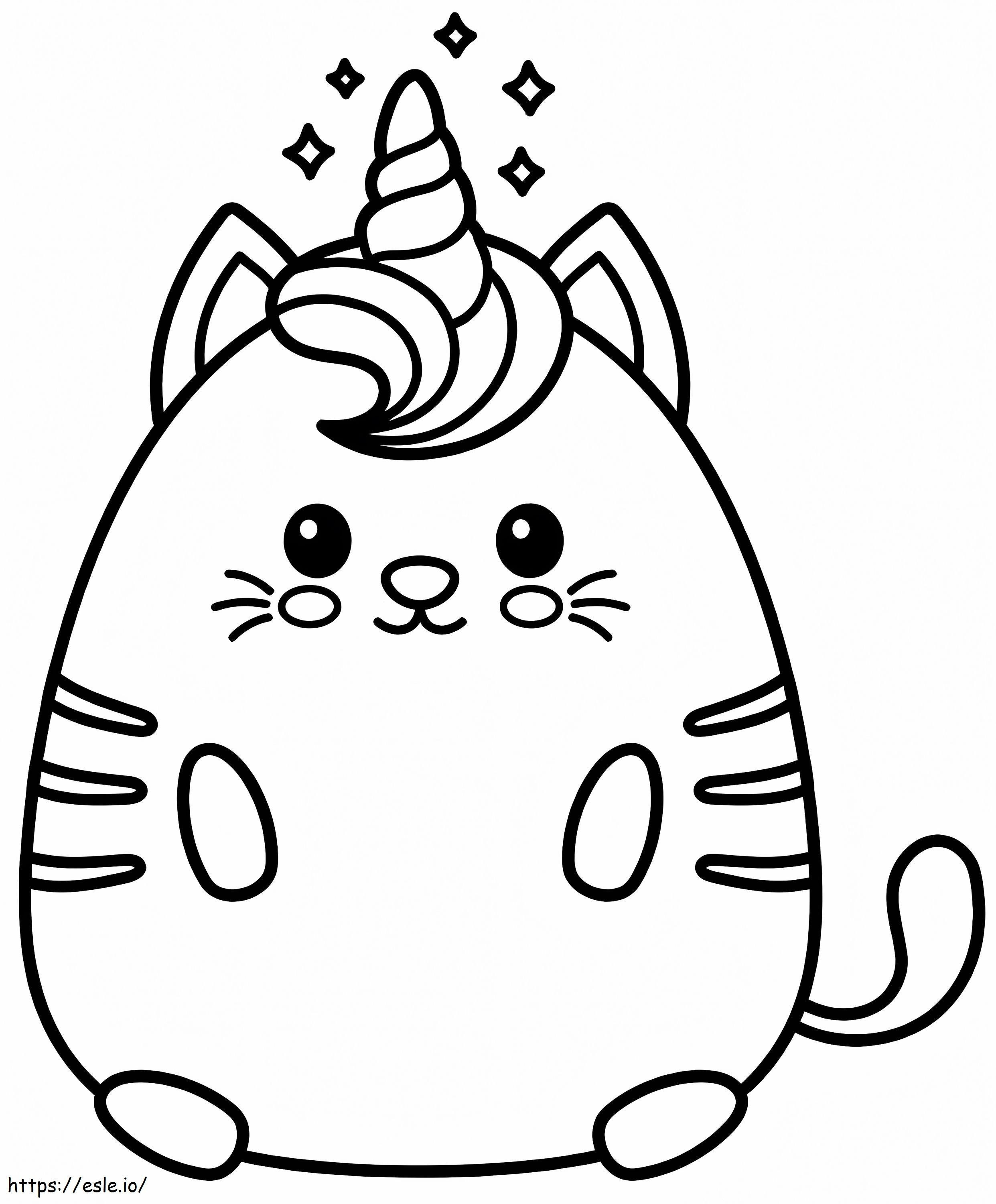 Uroczy kot jednorożec kolorowanka