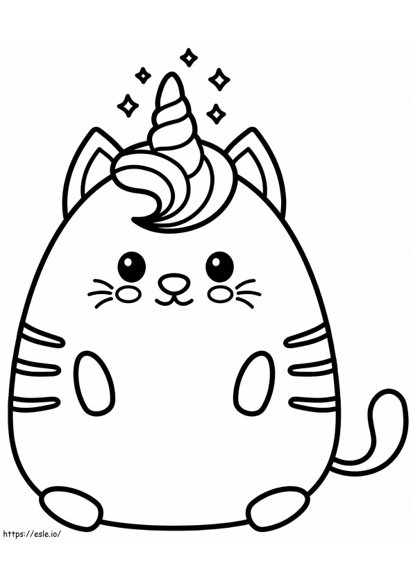 Sevimli Tek Boynuzlu Kedi boyama