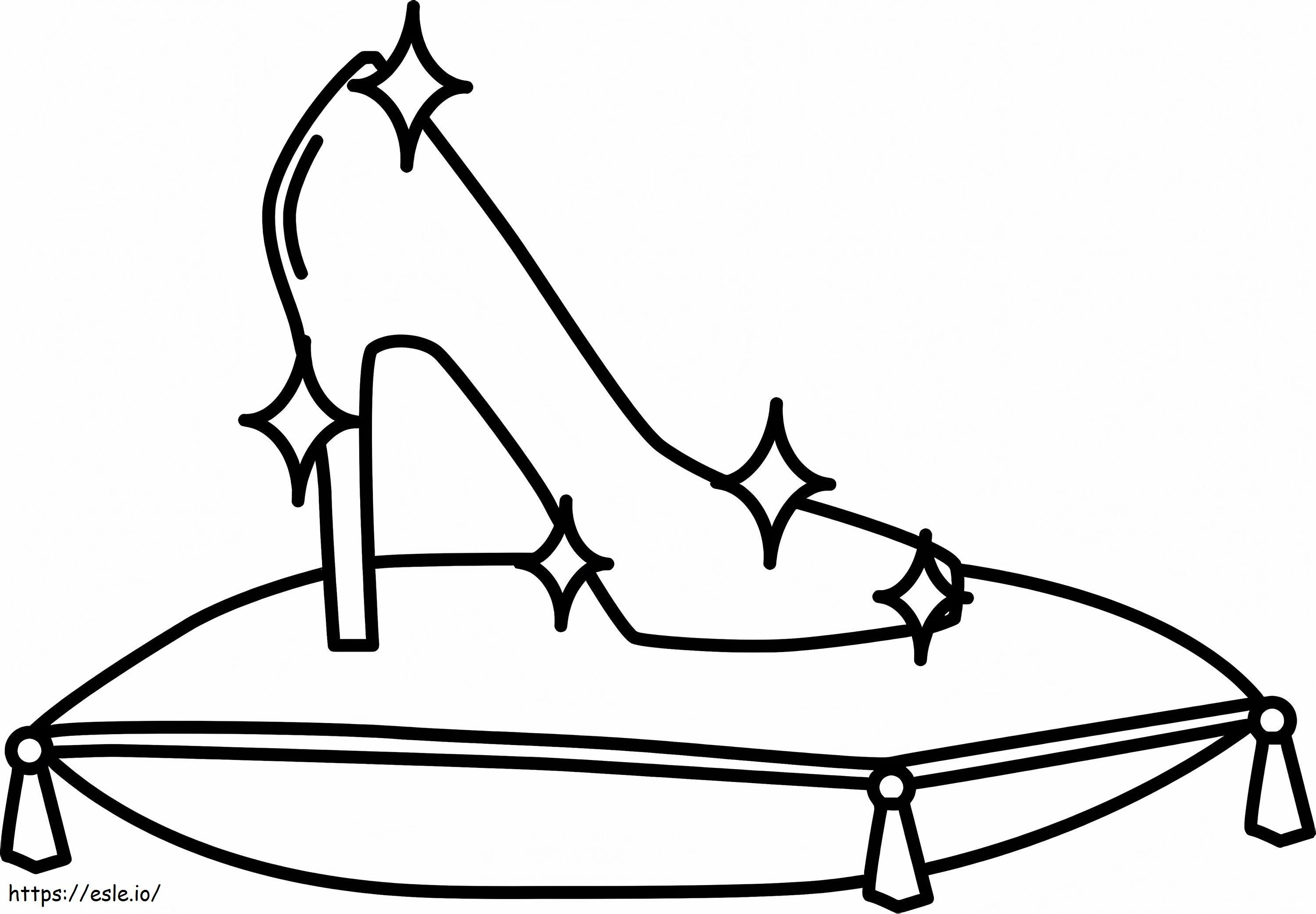 Sepatu Cinderella Gambar Mewarnai