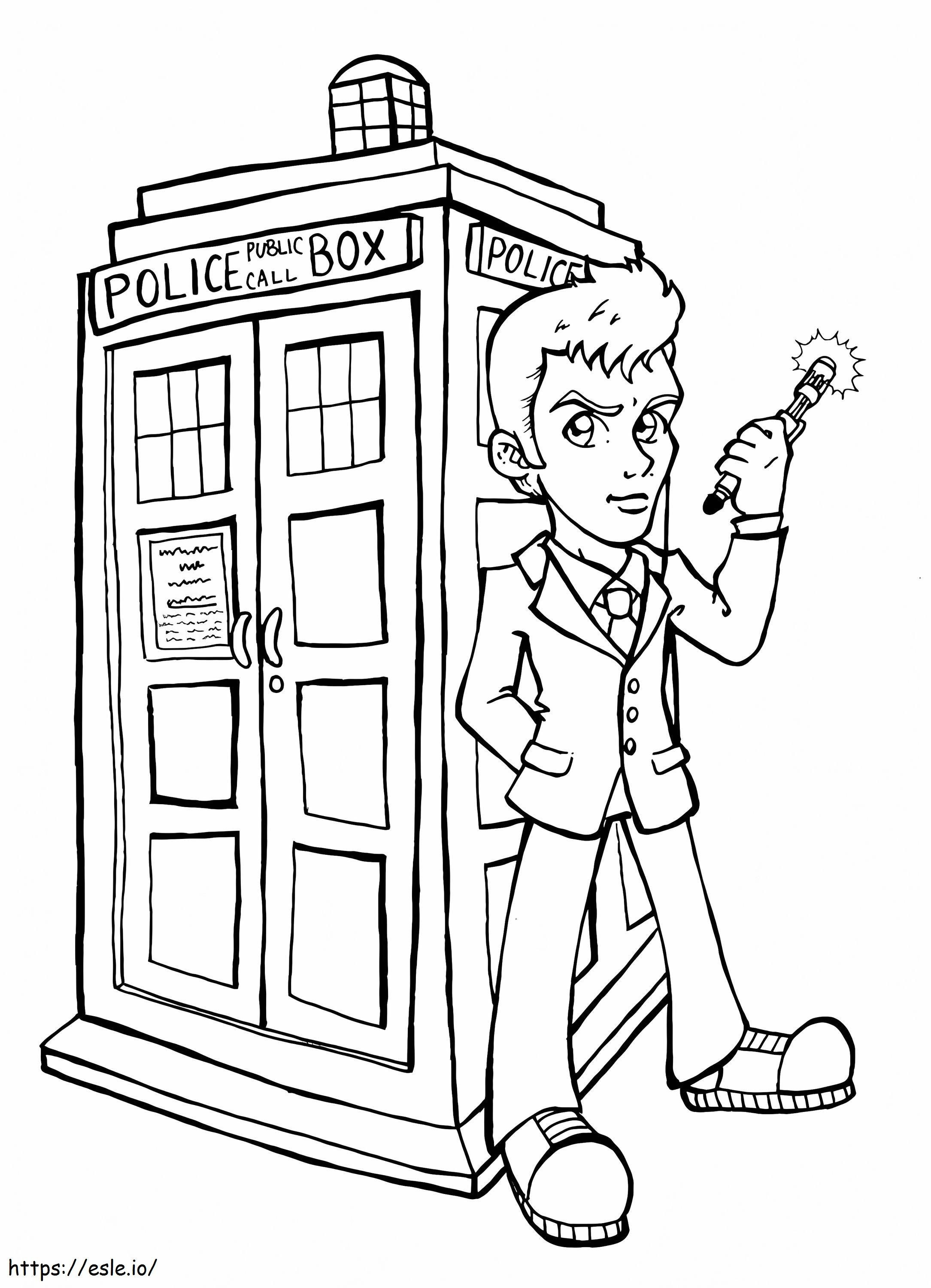 Cartoon Doctor Who coloring page