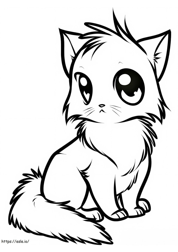 Beautiful Cat Sitting coloring page