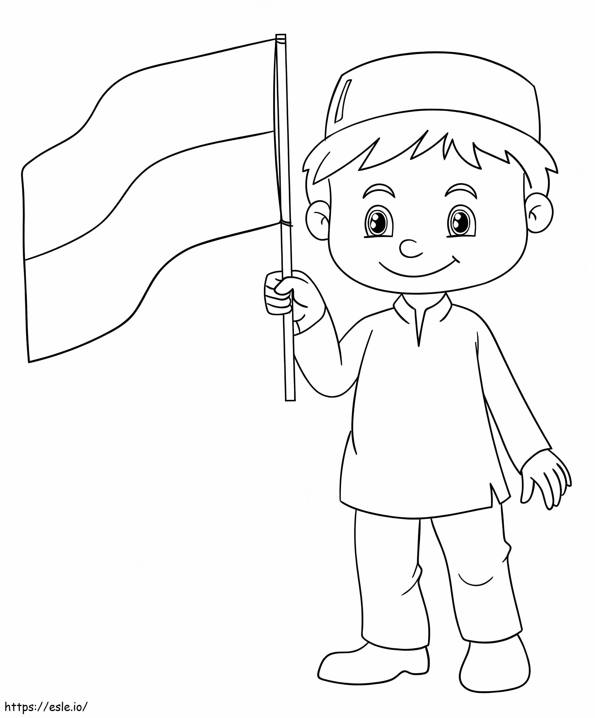 menino indonésio para colorir