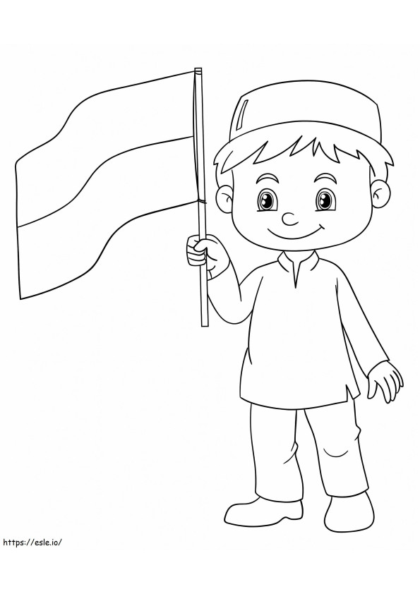 menino indonésio para colorir