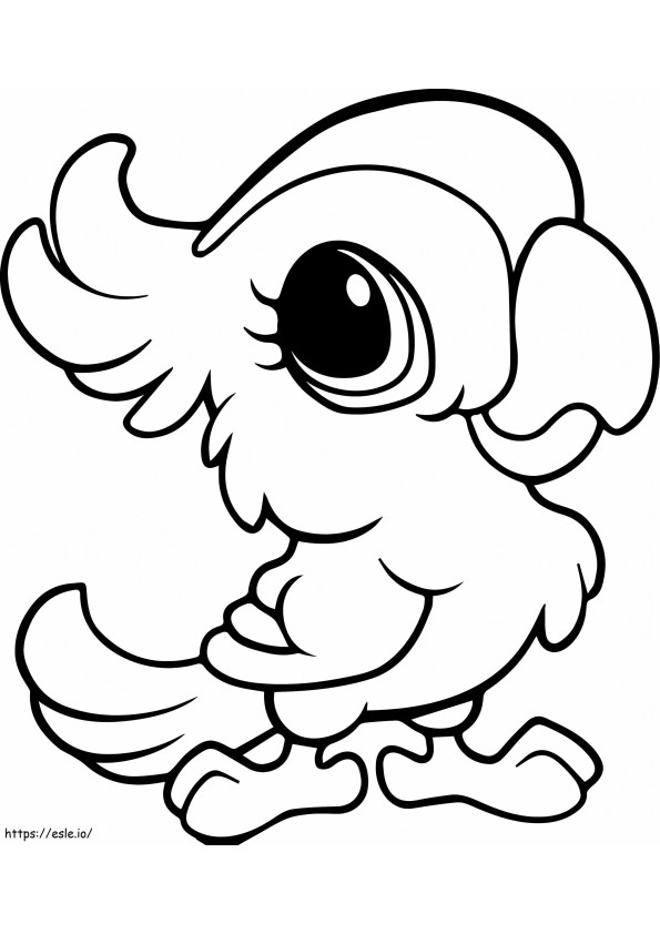 Cute Parrot A4 coloring page