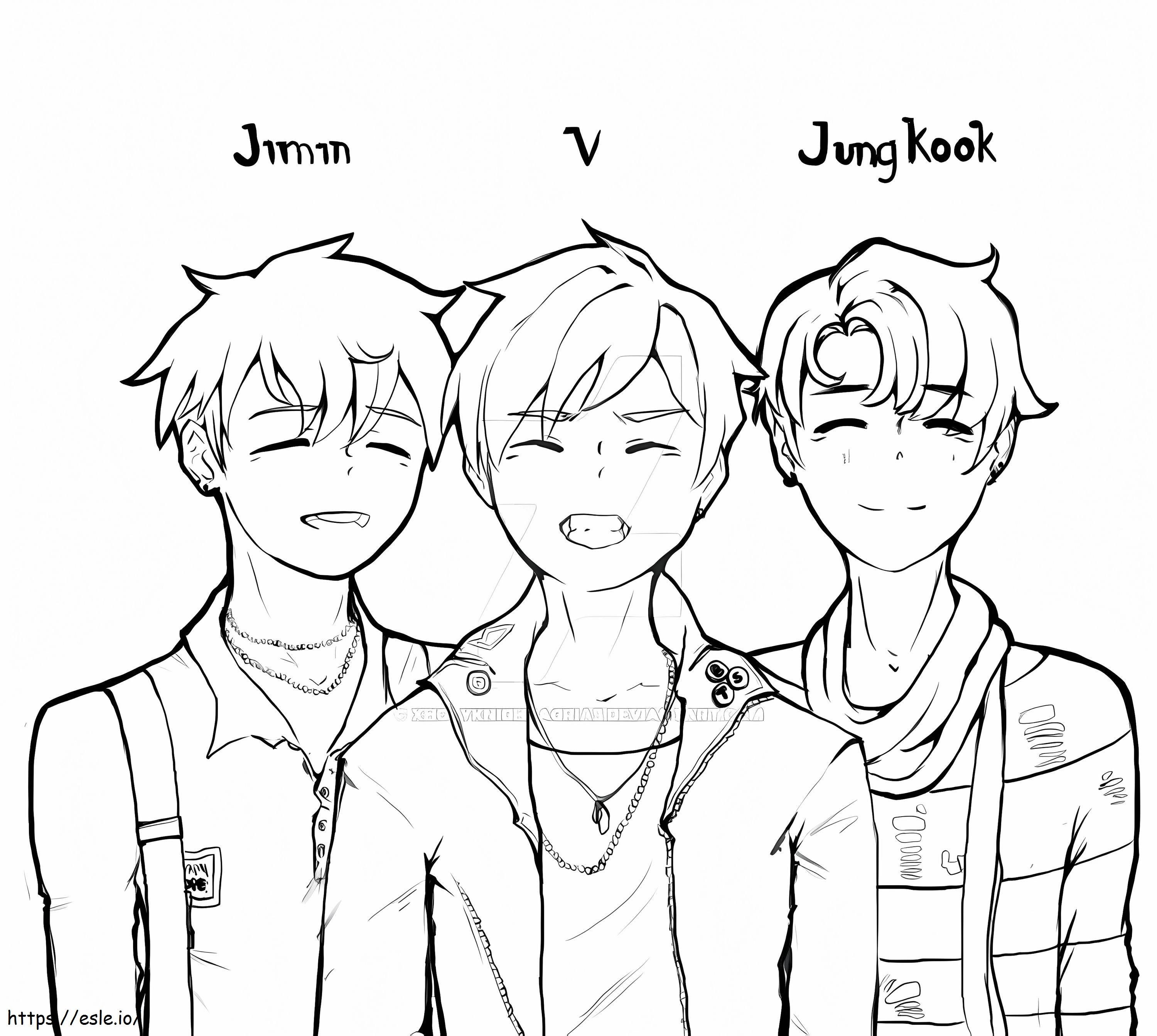 Jimin V Y Jungkook coloring page