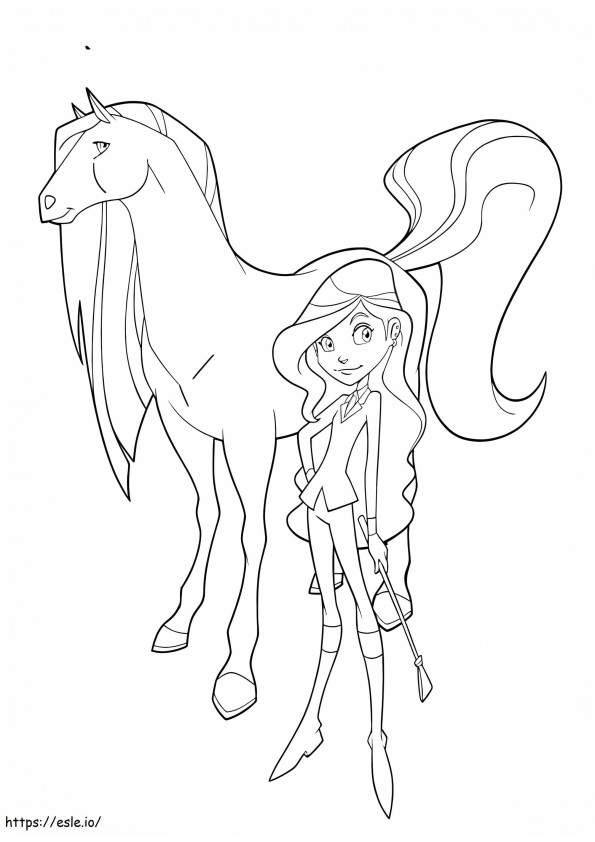 Sarah And Scarlet From Horseland coloring page