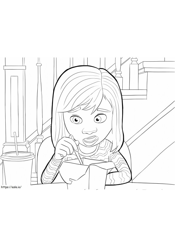 Riley Having Lunch coloring page