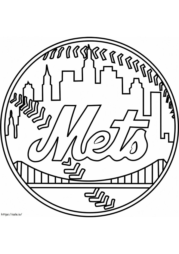 Coloriage Logo des Mets de New York à imprimer dessin