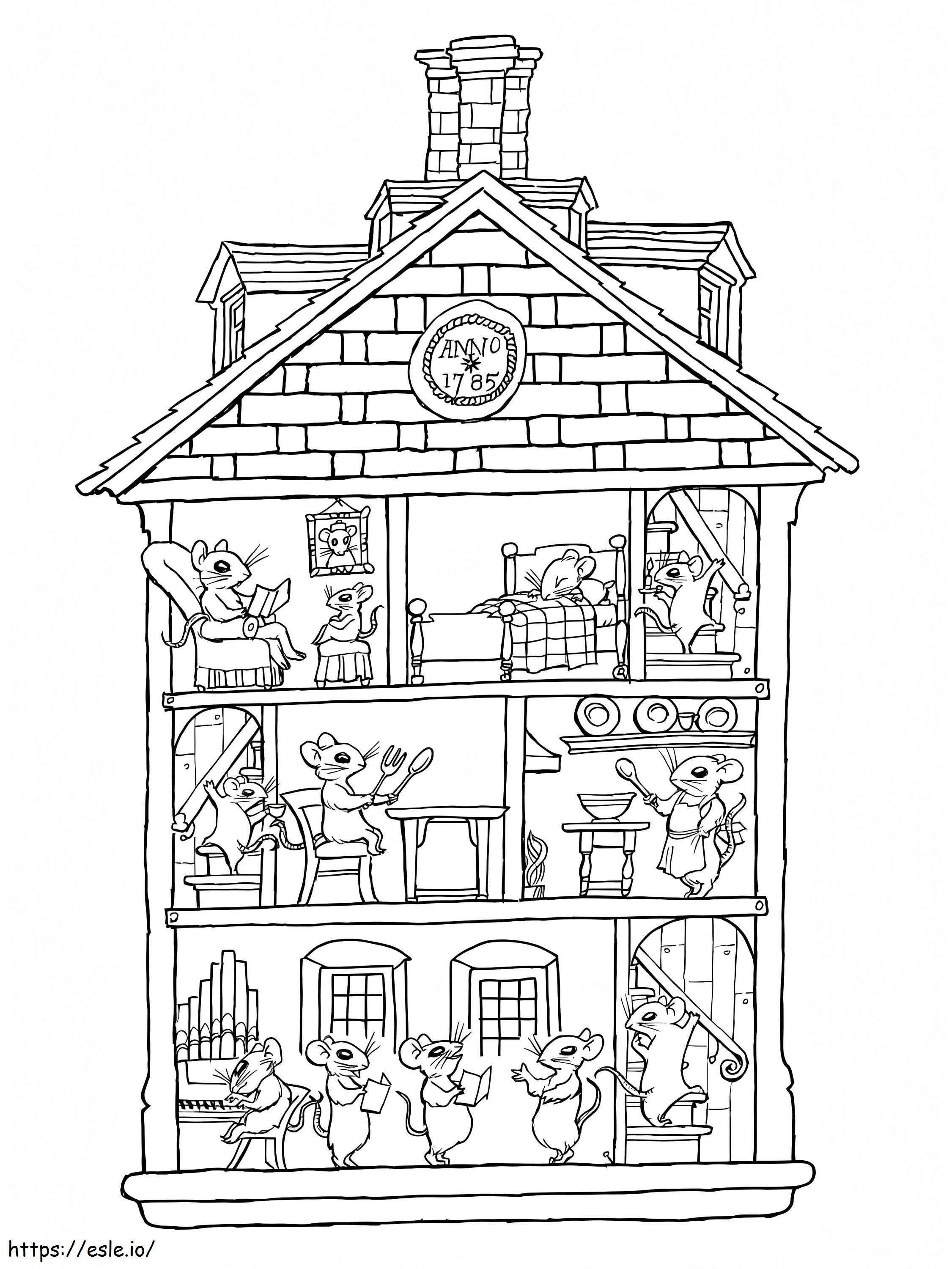 Mouse House coloring page