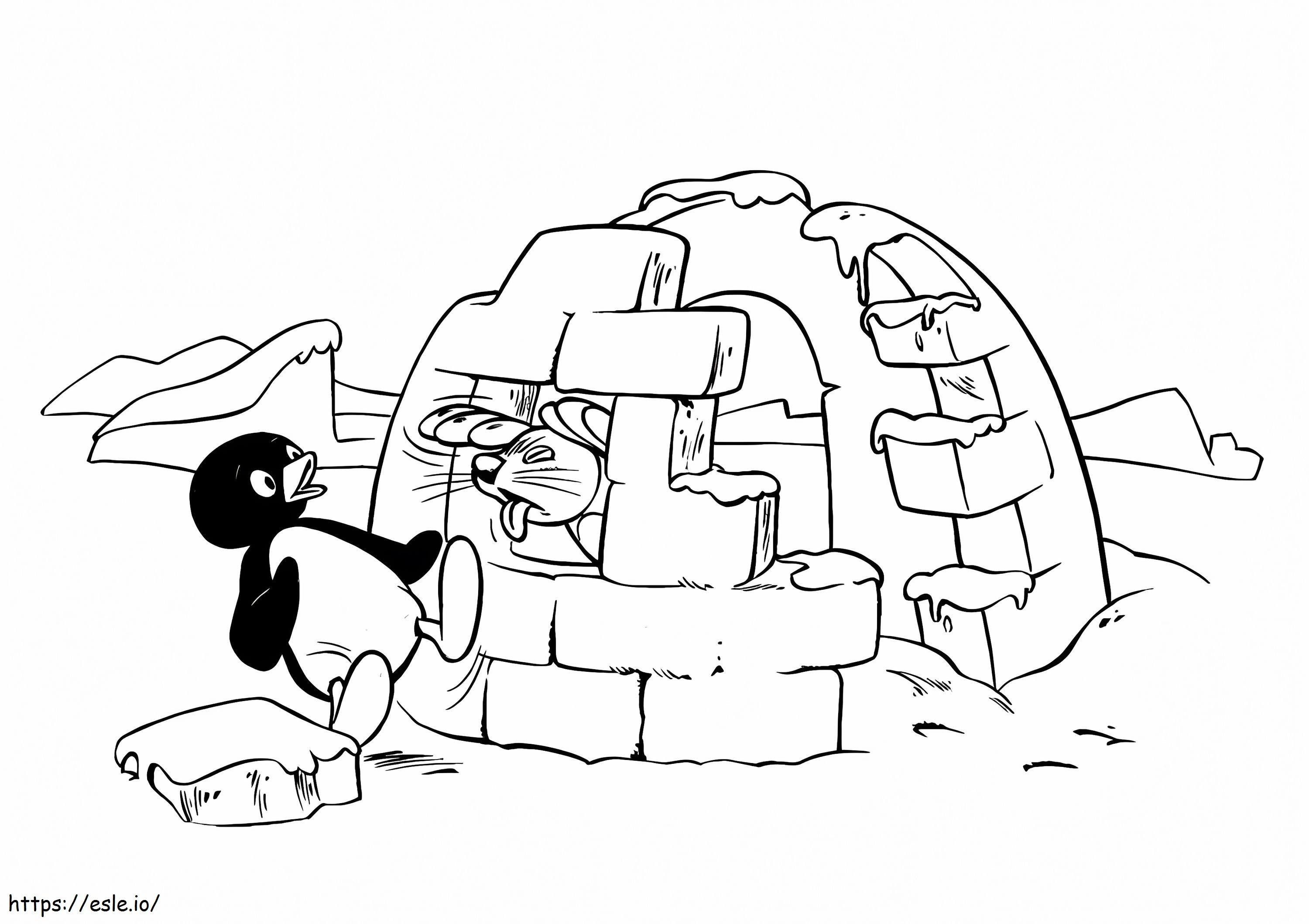 Robby And Pingu coloring page