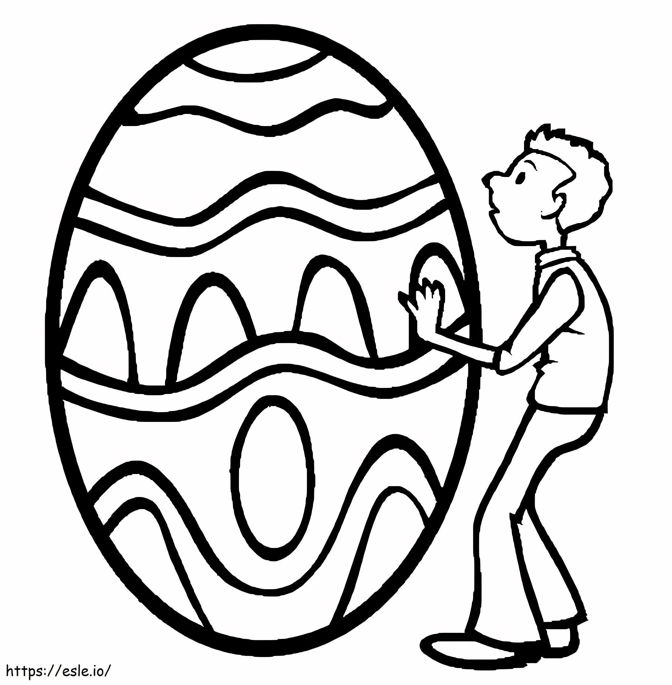 Gyermek húsvéti tojással kifestő