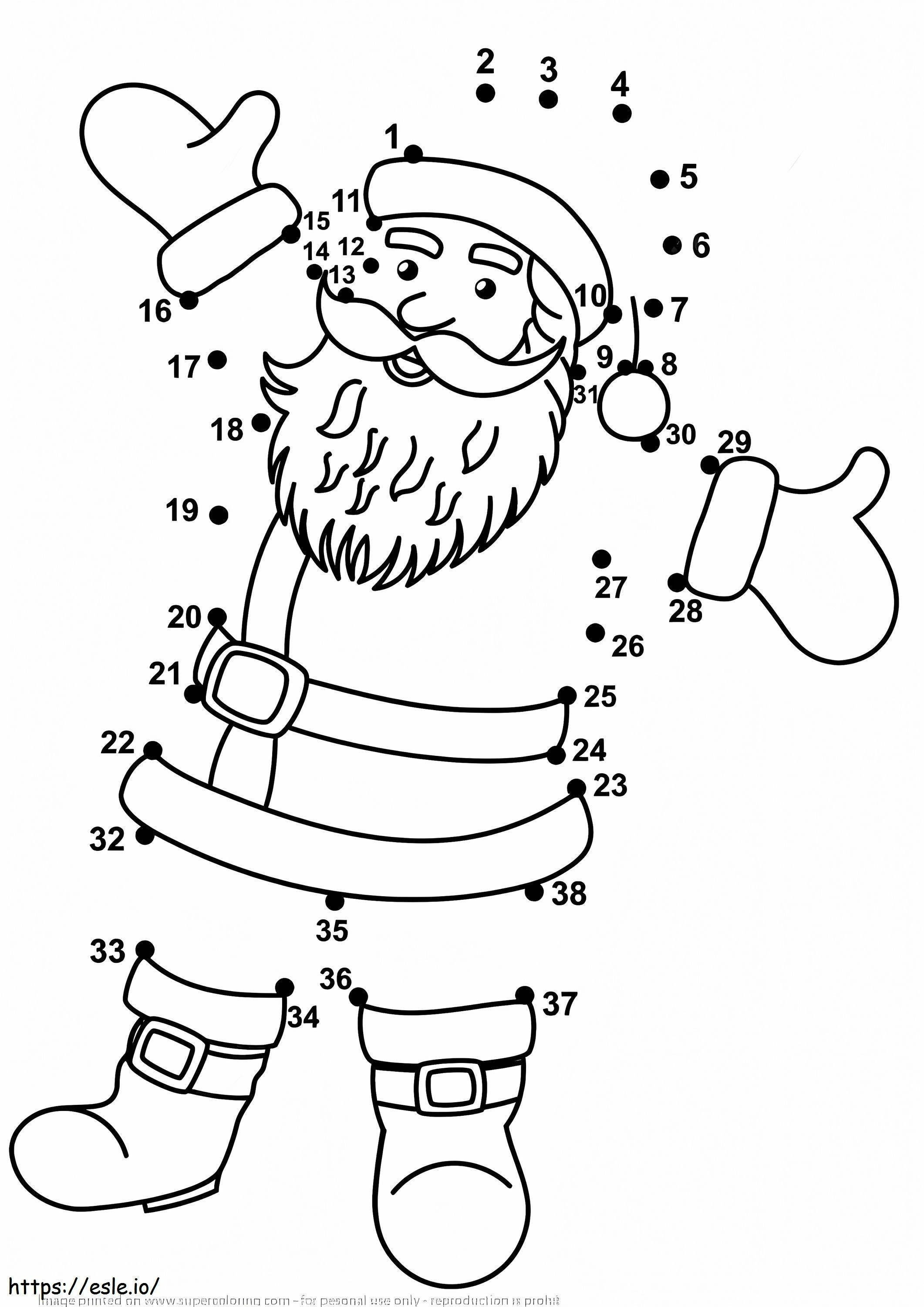 Happy Santa Claus Dot To Dots coloring page