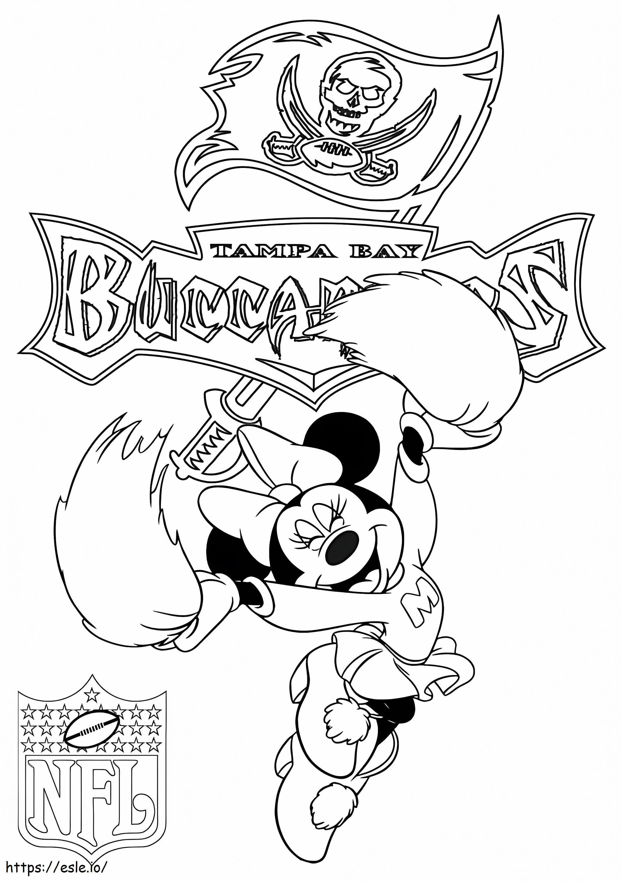Tampa Bay Buccaneers Minnie Mouse -hiiren kanssa värityskuva