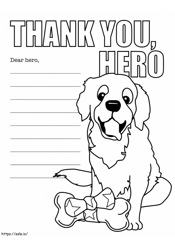 Thanks Military coloring page