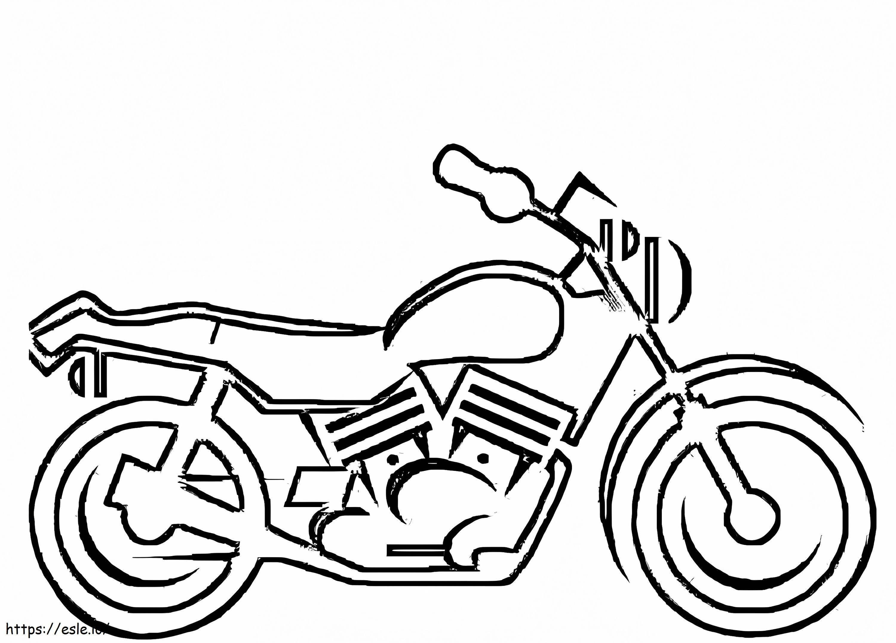 Moottoripyörä värityskuva