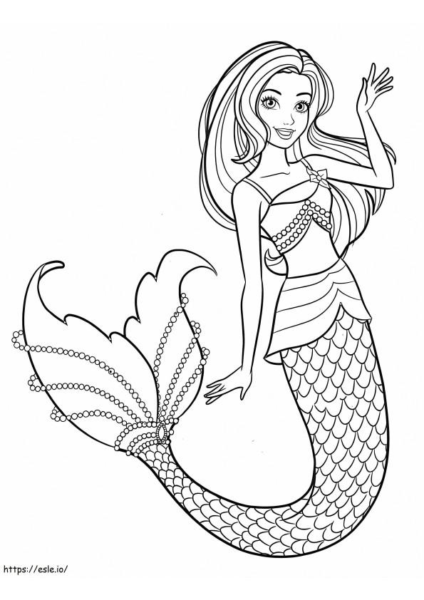 Beautiful Barbie Mermaid coloring page