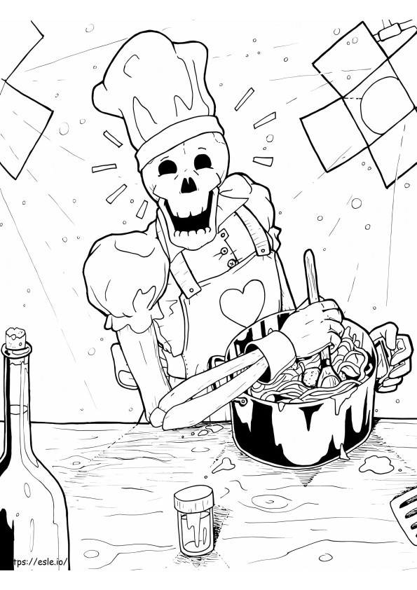 Papyrus Is Cooking coloring page