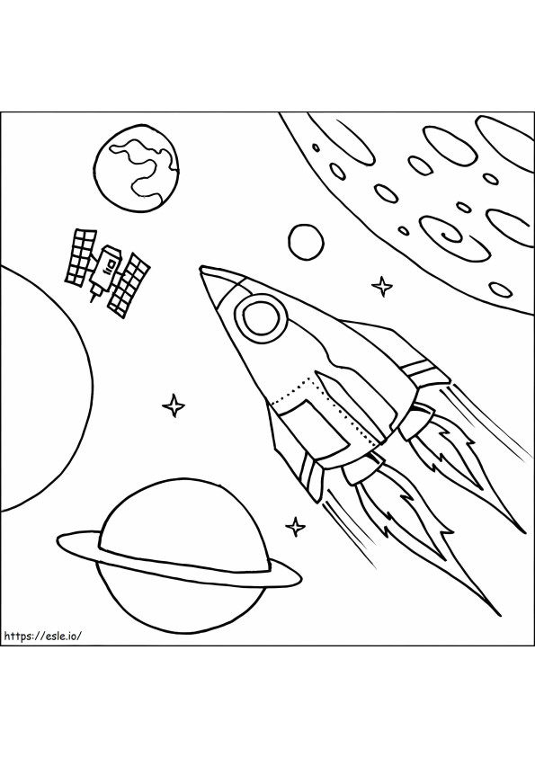 Satellite Spaceship coloring page